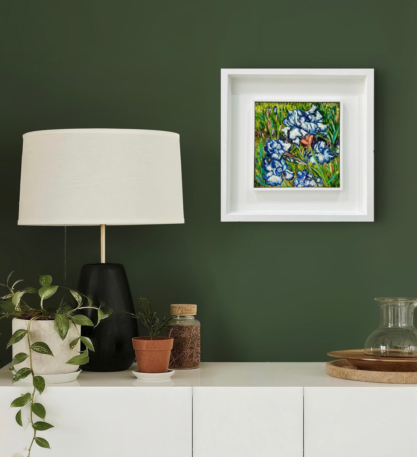 Blue and White Irises