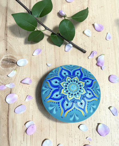 Hand Painted Mandala stone