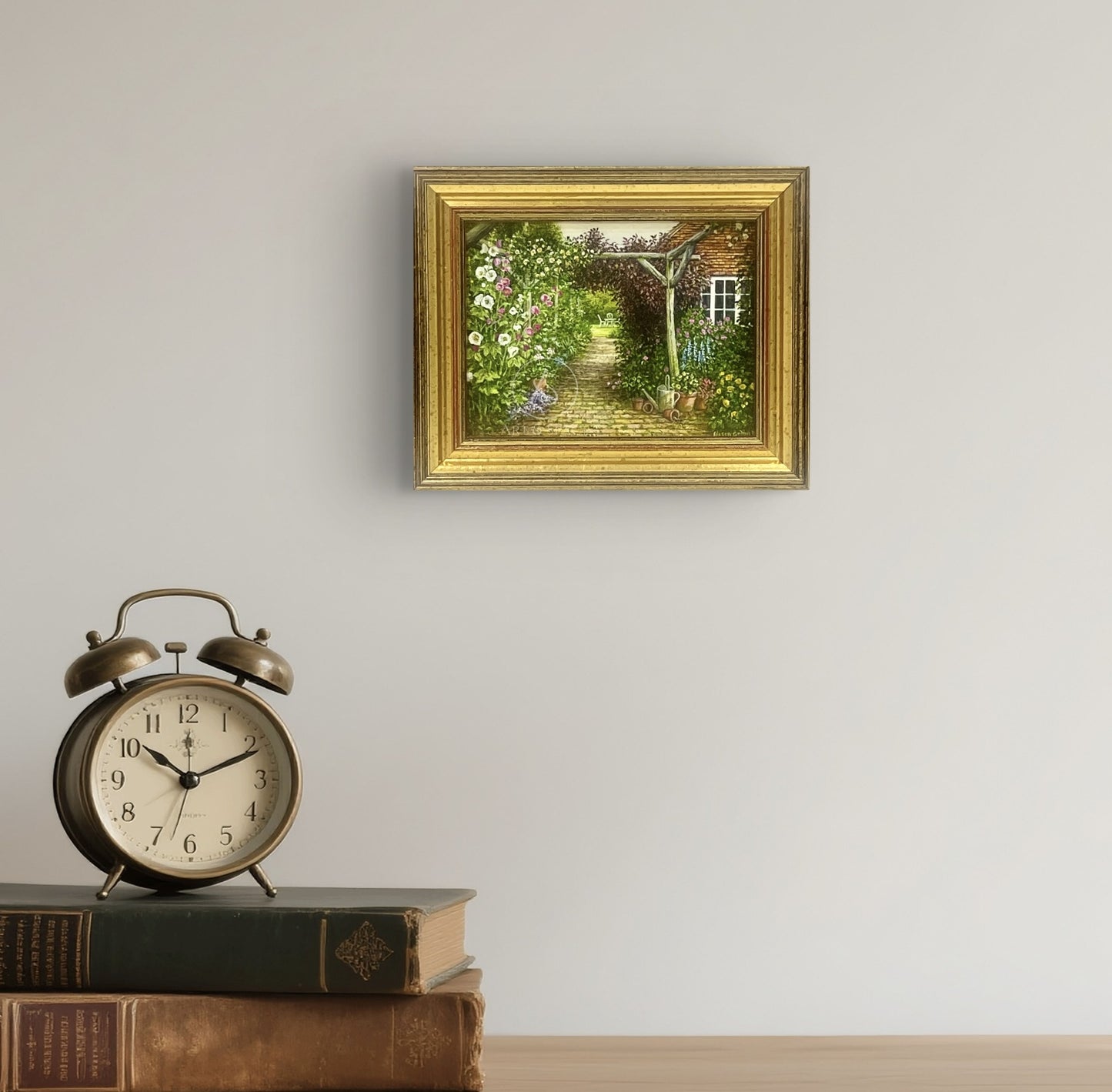 Hollyhocks in the Arbor