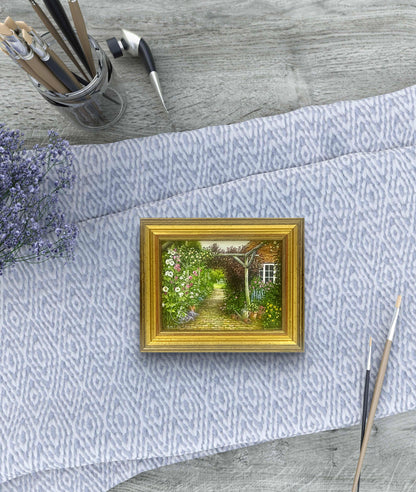 Hollyhocks in the Arbor