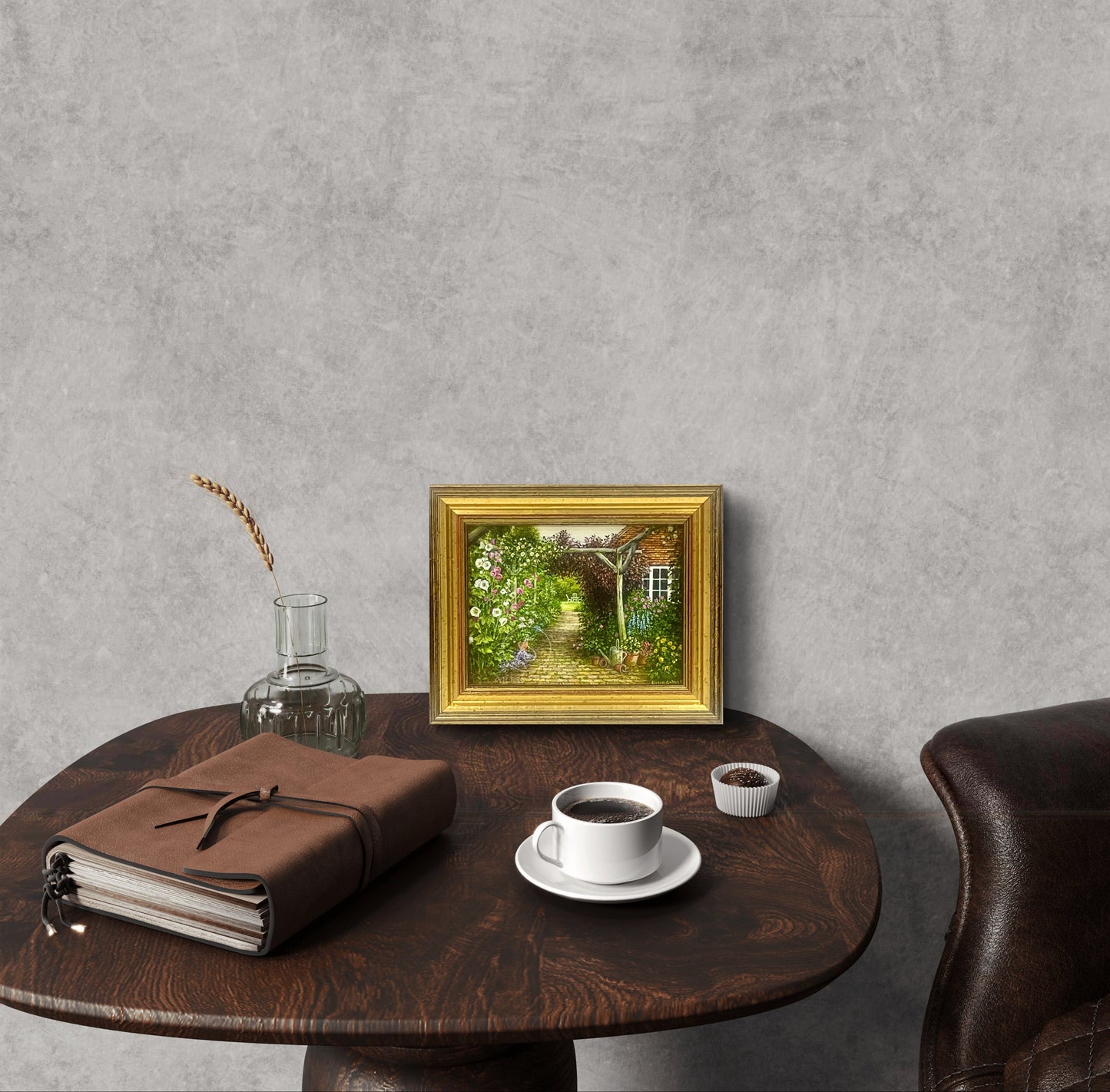 Hollyhocks in the Arbor