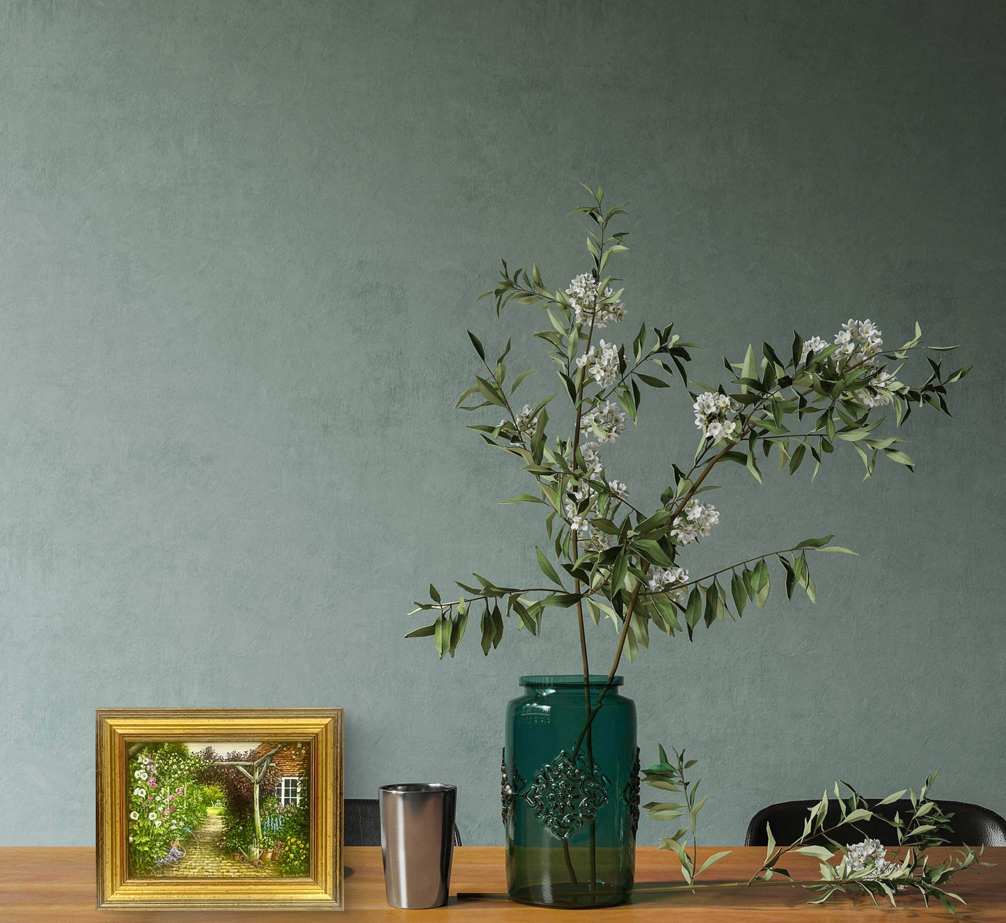 Hollyhocks in the Arbor