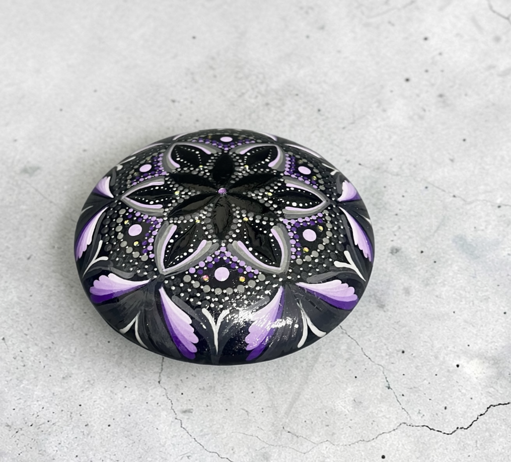 Hand Painted Mandala stone