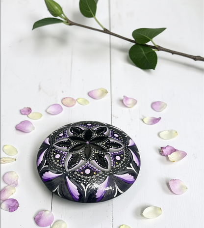 Hand Painted Mandala stone