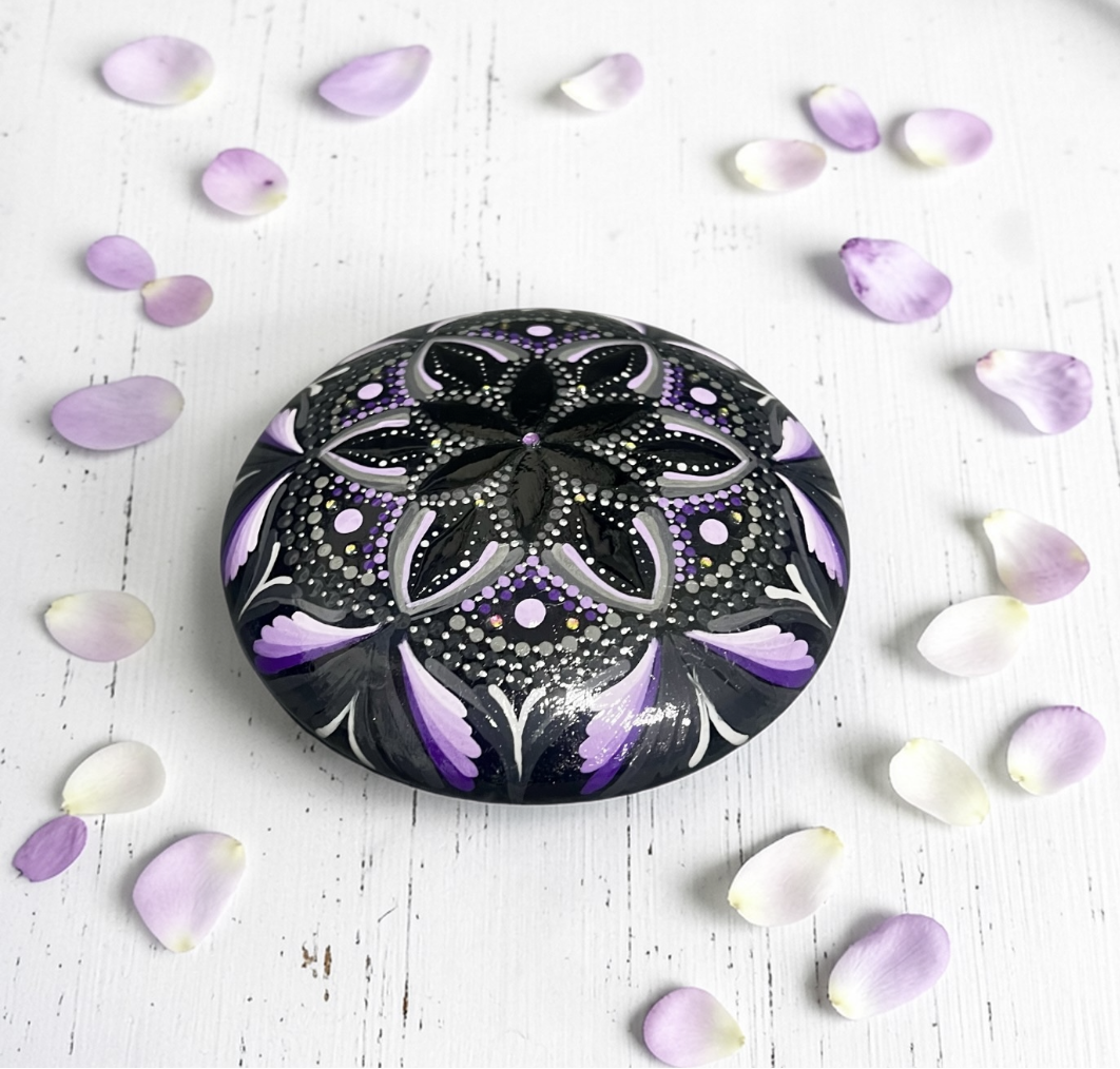 Hand Painted Mandala stone